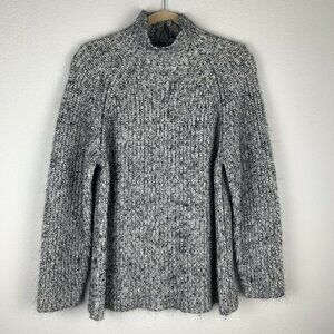 T Alexander Wang S Oversized Chunky Knit Mohair Blend Sweater Black White Top